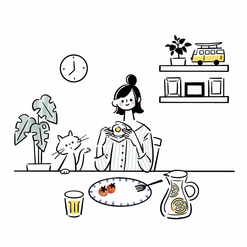 オリジナル 女性誌 お家で食べる特別なトースト特集イラスト Hiroko Suemasu Illustration Rococreate